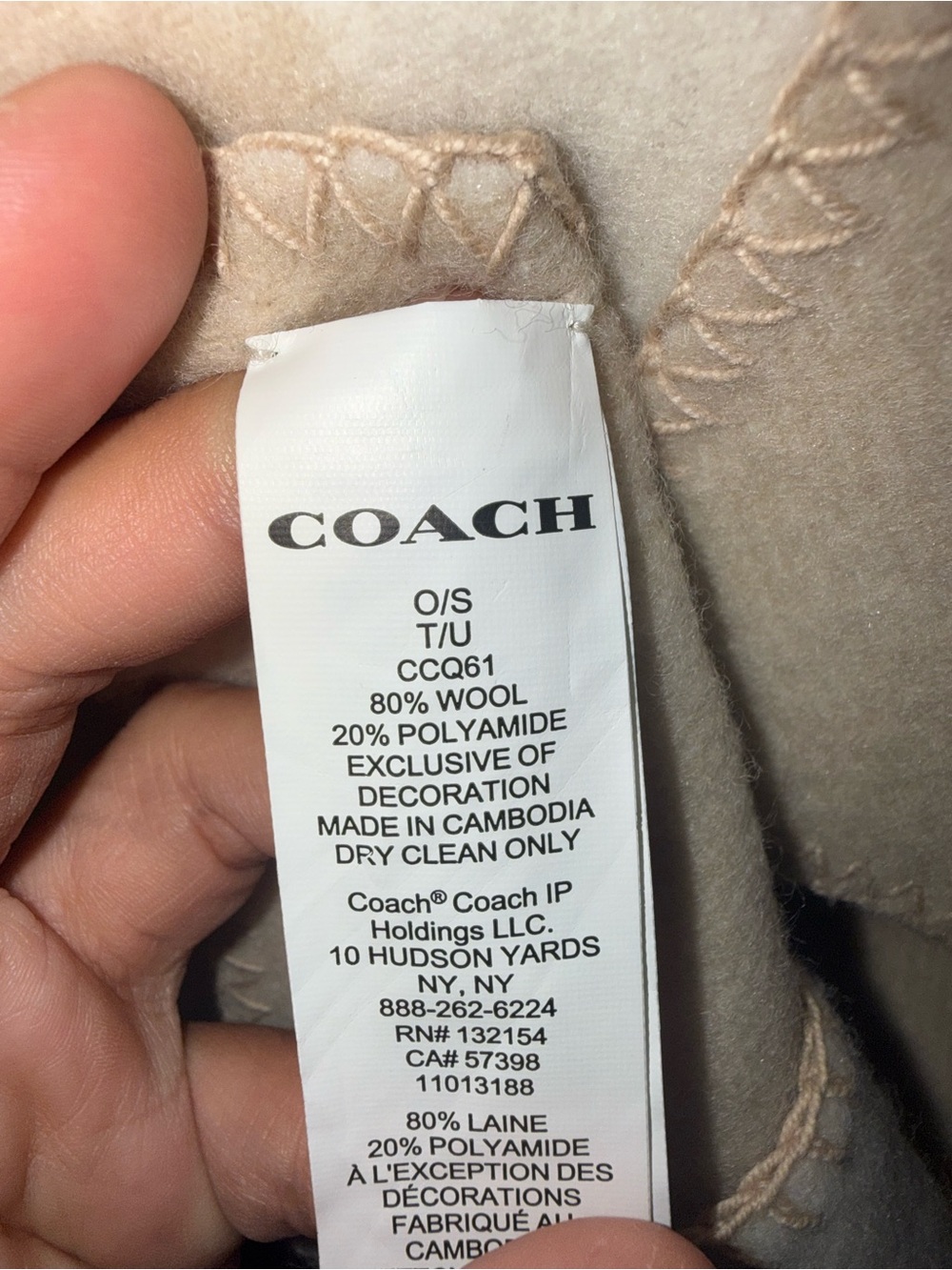 Coach Reversible Signature Cape in Cream and Tan OSFM - Picture 4 of 6